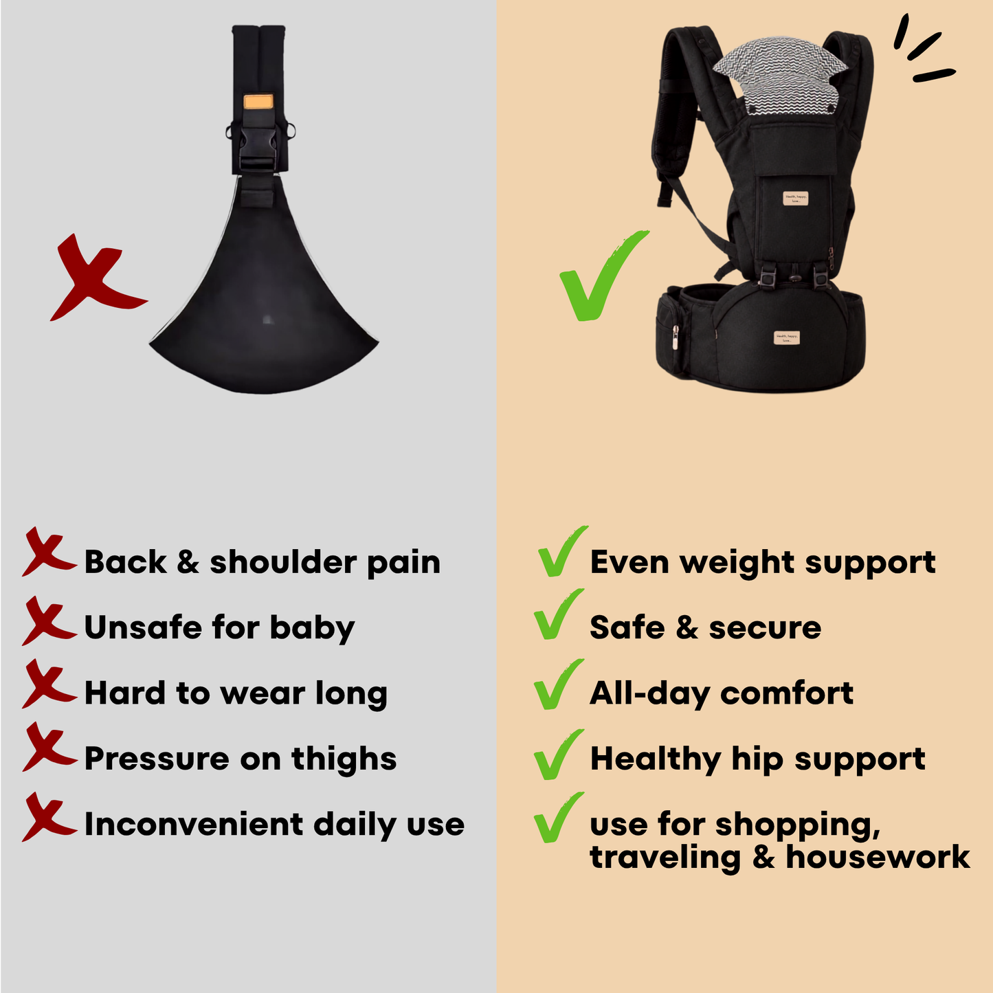 Buy One MomySnug® Hip Seat & Carrier — Free One Changing Pad